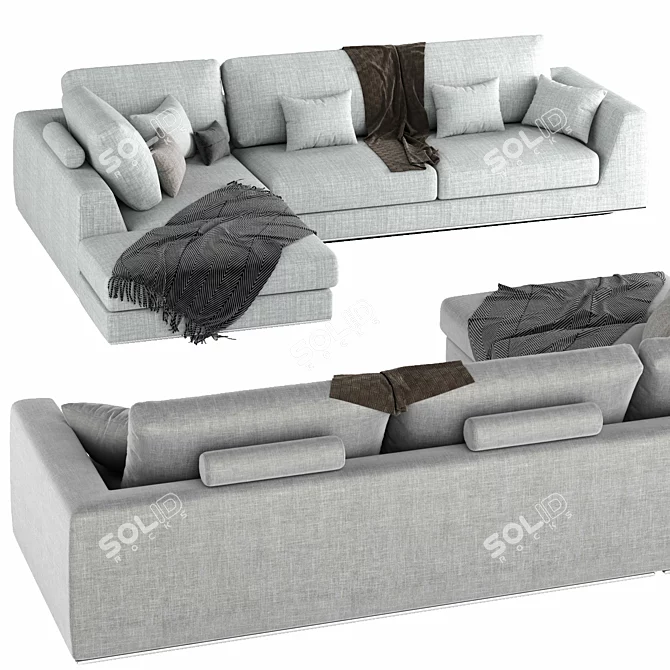 Sleek Ralph Modern Sofa 3D model image 3