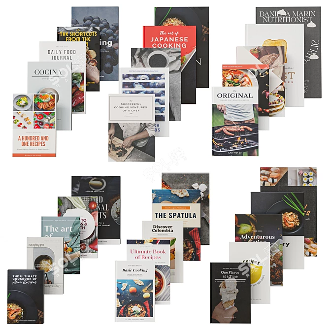 Kitchen Book Collection Bundle 3D model image 1