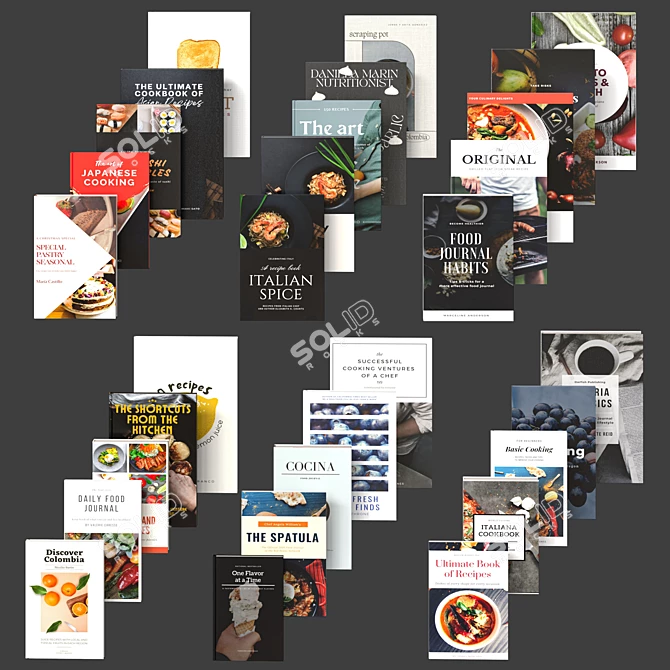 Kitchen Book Collection Bundle 3D model image 2