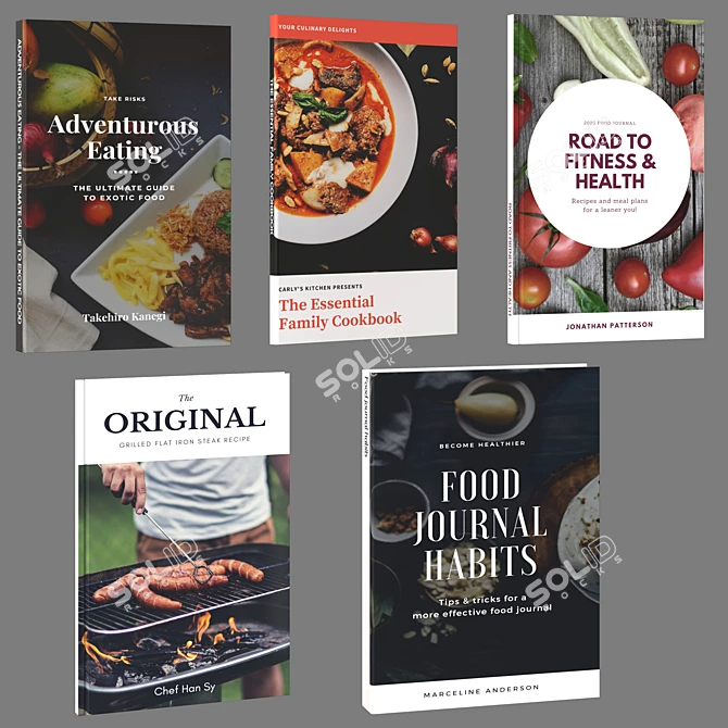 Kitchen Book Collection Bundle 3D model image 5