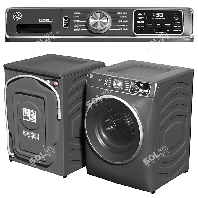 GE Smart Washer Dryer Set 3D model image 5