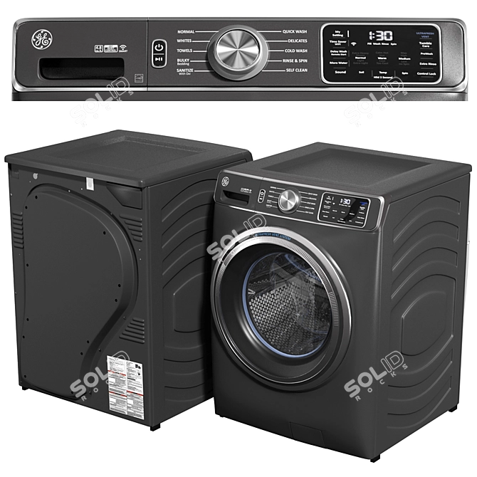 GE Smart Washer Dryer Set 3D model image 7