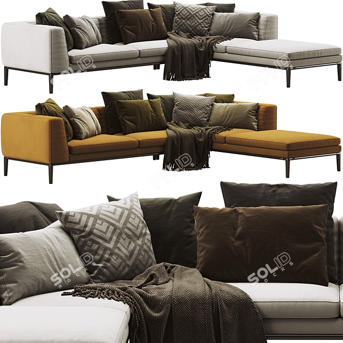 Italian Michel Sofa 3D Model 3D model image 1