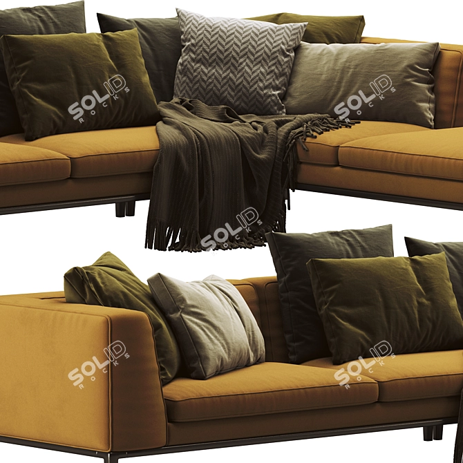 Italian Michel Sofa 3D Model 3D model image 2