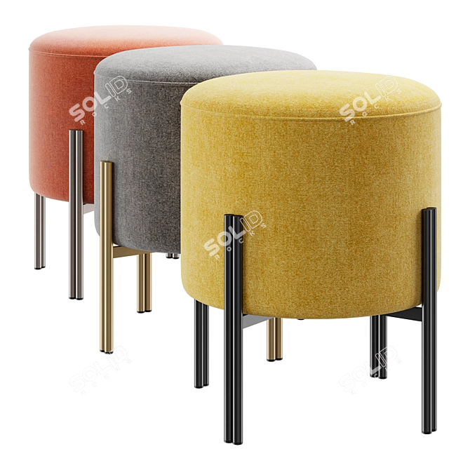 Bontempi Casa Ottoman, Round Pouf 3D model image 1