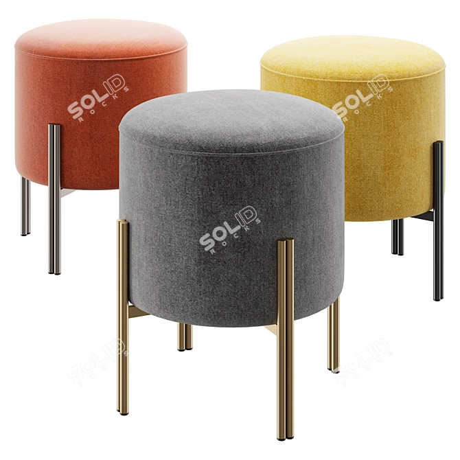 Bontempi Casa Ottoman, Round Pouf 3D model image 2