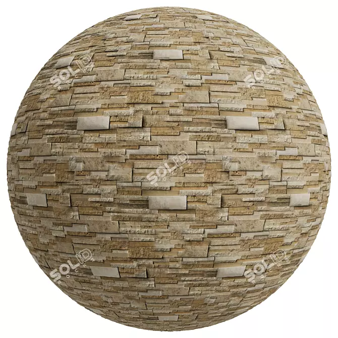 Stone Facade Coverings Texture Set 3D model image 4