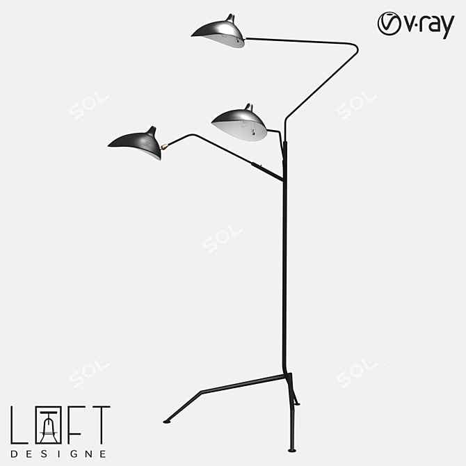 Modern Metal Floor Lamp 40W 3D model image 1