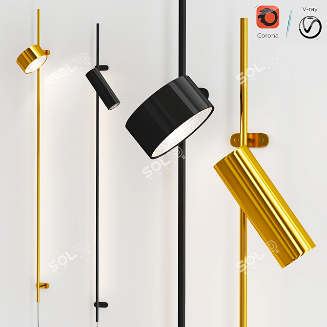 City Wall Lamp Collection: Modern Minimalist 3D model image 1