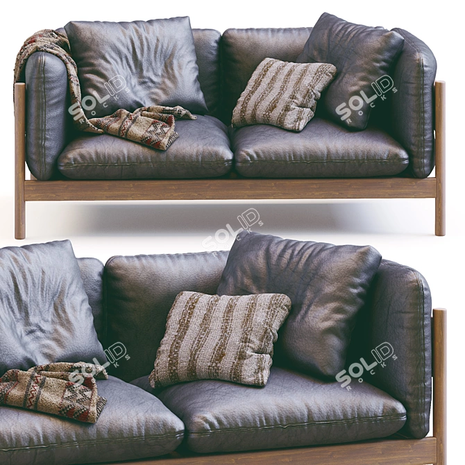 Modern Arbour Leather Sofa 3D Model 3D model image 2