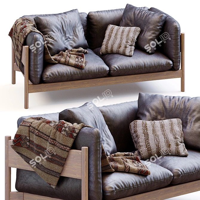 Modern Arbour Leather Sofa 3D Model 3D model image 4