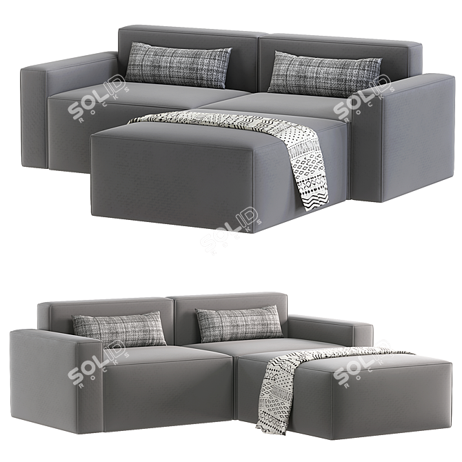 Modern Mix Modular Sectional Sofa 3D model image 1