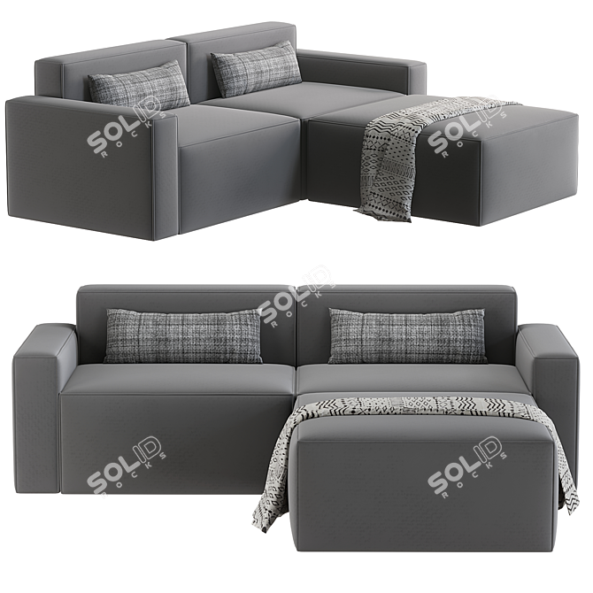 Modern Mix Modular Sectional Sofa 3D model image 2