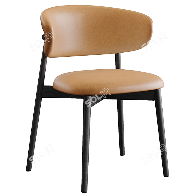 Italian Walnut Oleandro Chair 3D model image 3