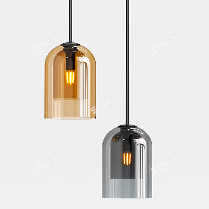 Handcrafted Glass Pendant Lighting 3D model image 3