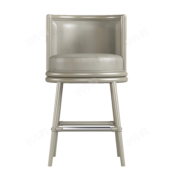 Barbara Barry Swivel Rattan Barstool 3D model image 2