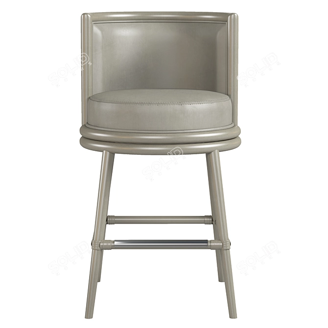 Barbara Barry Swivel Rattan Barstool 3D model image 5