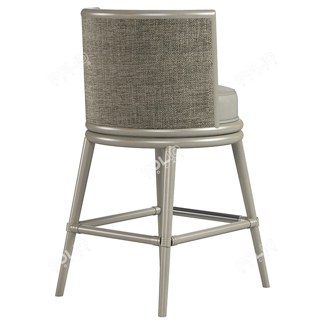 Barbara Barry Swivel Rattan Barstool 3D model image 6