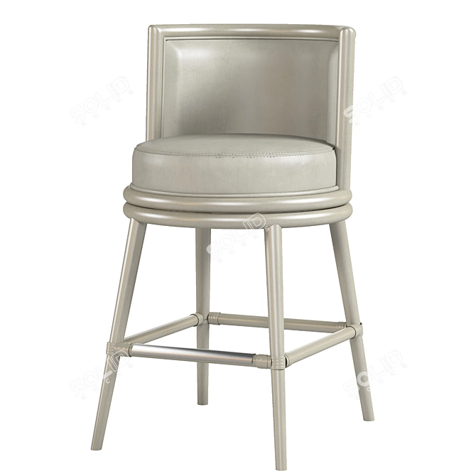 Barbara Barry Swivel Rattan Barstool 3D model image 8