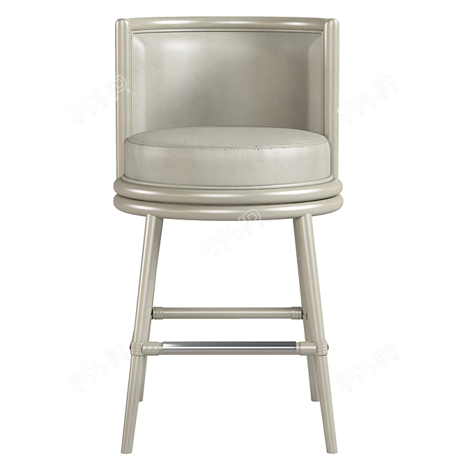 Barbara Barry Swivel Rattan Barstool 3D model image 9