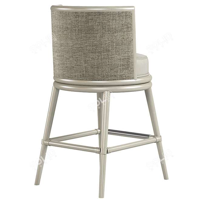 Barbara Barry Swivel Rattan Barstool 3D model image 10