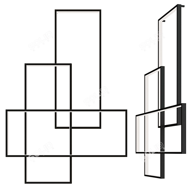  Modern Metal Wall Lamp Set 3D model image 1