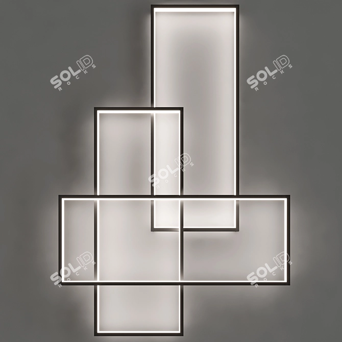  Modern Metal Wall Lamp Set 3D model image 2