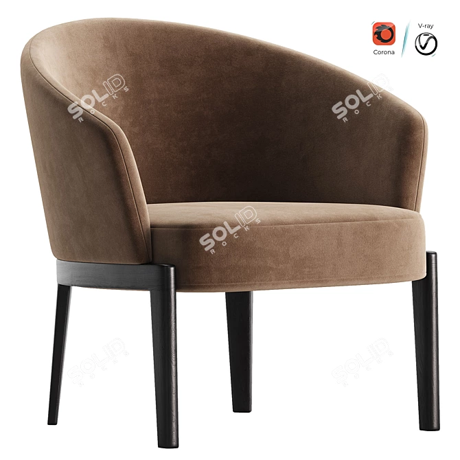 Elegant Molteni Chelsea Armchair 2017 3D model image 1