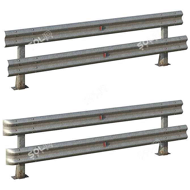 Road Bumper Set 6 Variants 3D model image 3