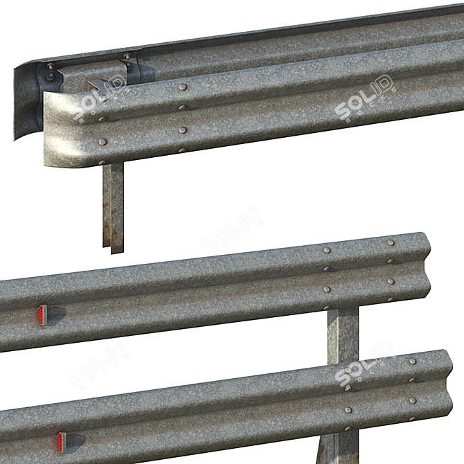 Road Bumper Set 6 Variants 3D model image 6