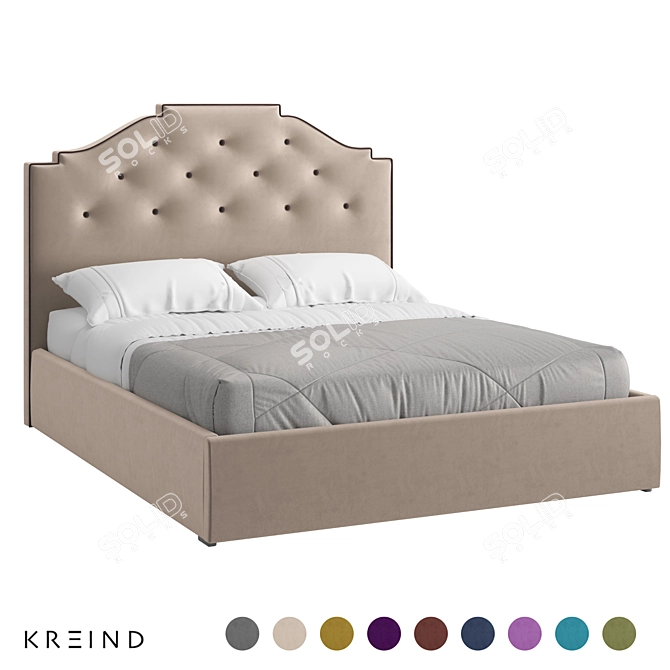 Vary Bed Collection King-size Platform Bed 3D model image 1