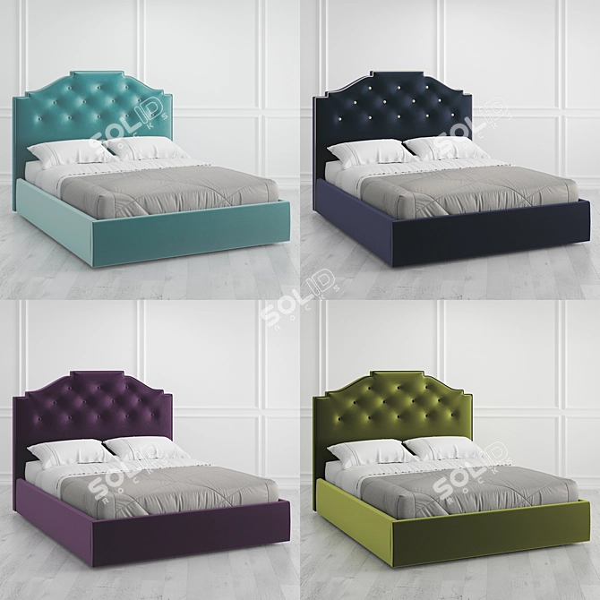 Vary Bed Collection King-size Platform Bed 3D model image 4