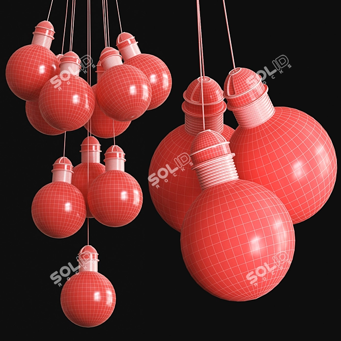 Mersey Metal Glass Bulb Lamp 3D model image 2