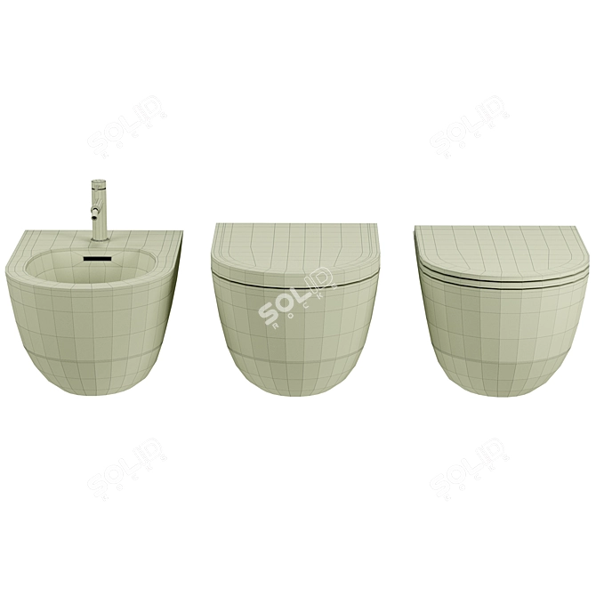 Laufen Pro Rimless Wall-Mounted Toilet 3D model image 2