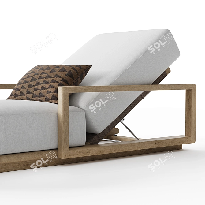 RH Belize Teak Chaise Lounger 3D model image 3