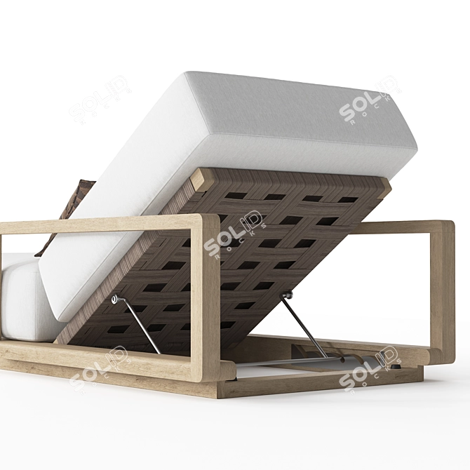 RH Belize Teak Chaise Lounger 3D model image 4