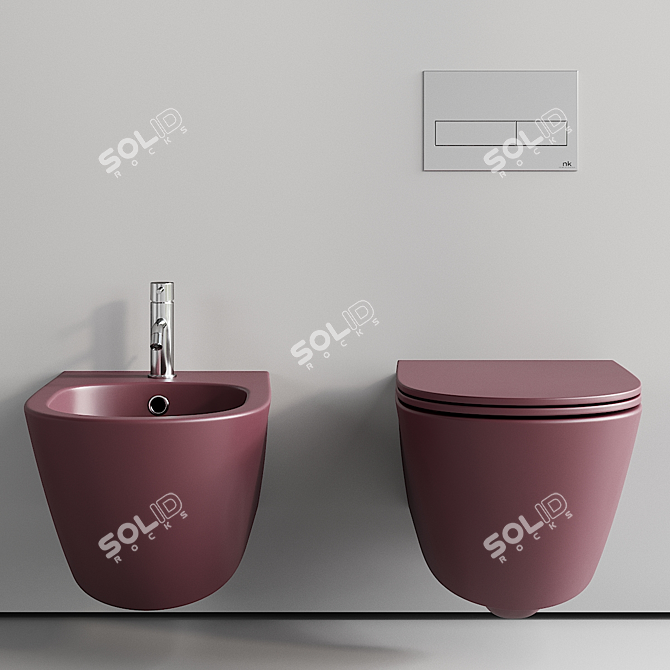  Aquatech Wall-Hung Ceramic Bathroom Set 3D model image 4