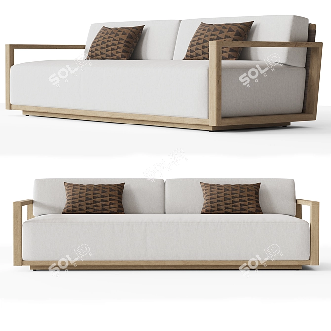 RH Belize Teak Modern Sofa 3D model image 4