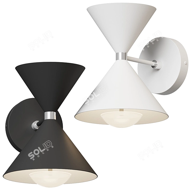 Abstract Hourglass LED Wall Sconce. 3D model image 1