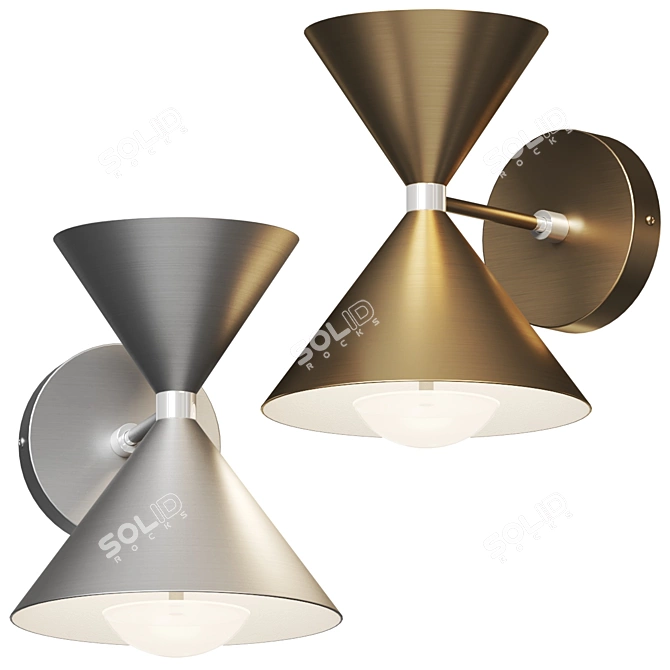 Abstract Hourglass LED Wall Sconce. 3D model image 2