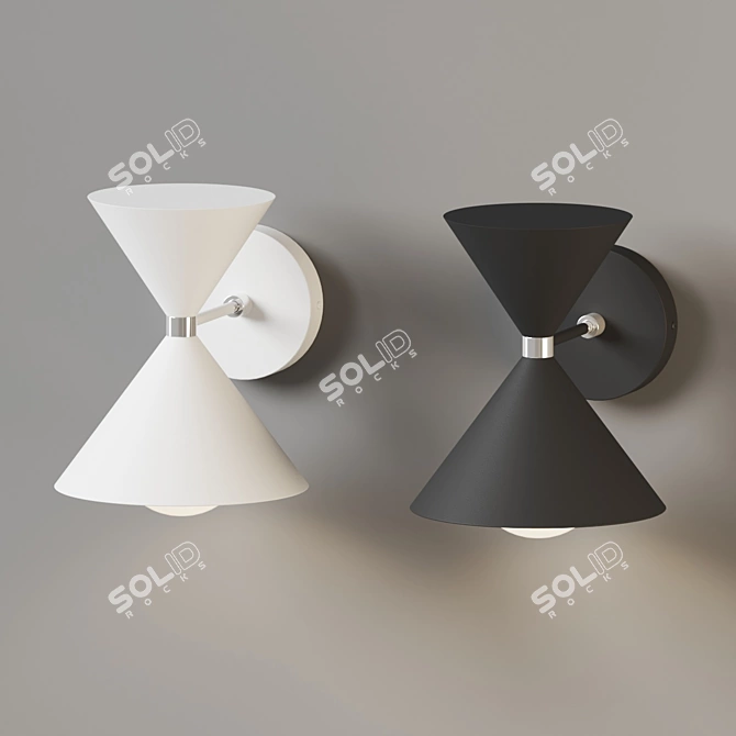 Abstract Hourglass LED Wall Sconce. 3D model image 3