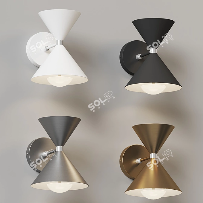 Abstract Hourglass LED Wall Sconce. 3D model image 5