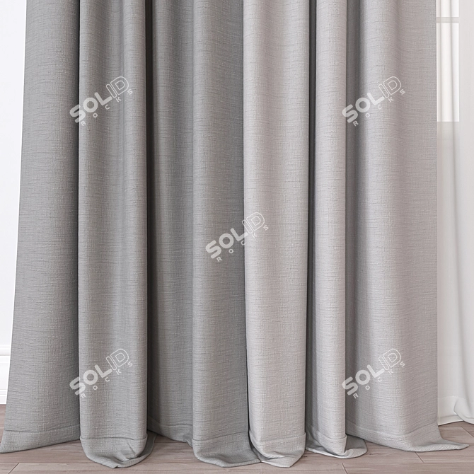  Multi-Format 3D Curtain Model 3D model image 2