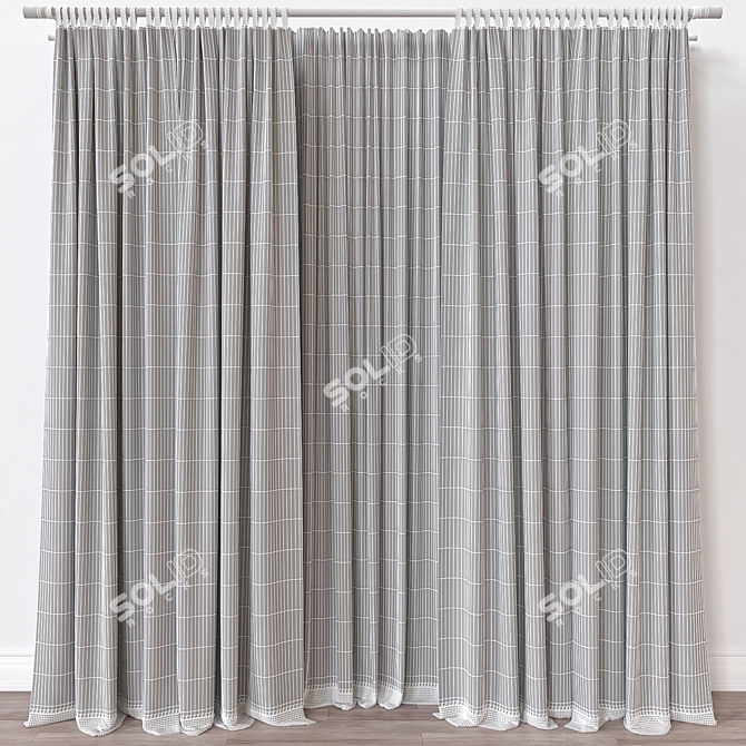  Multi-Format 3D Curtain Model 3D model image 4