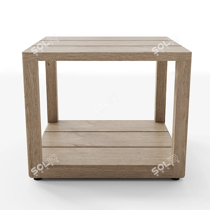 RH Belize Teak Side Table - Rustic Elegance 3D model image 2