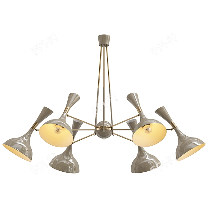 Modern Helsinki Suspension Lamp MIDI 3D model image 1