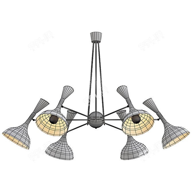 Modern Helsinki Suspension Lamp MIDI 3D model image 2