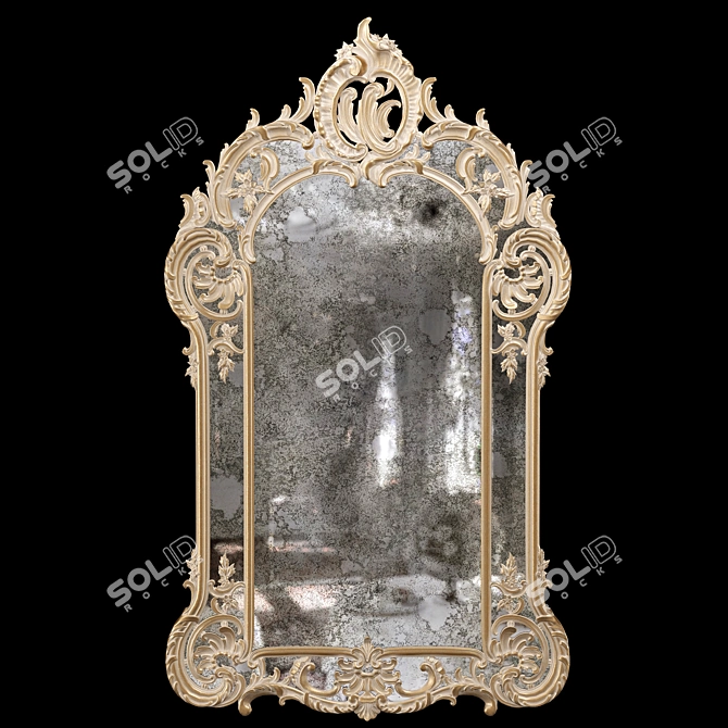 Regal George III-Inspired Mirror 3D model image 2