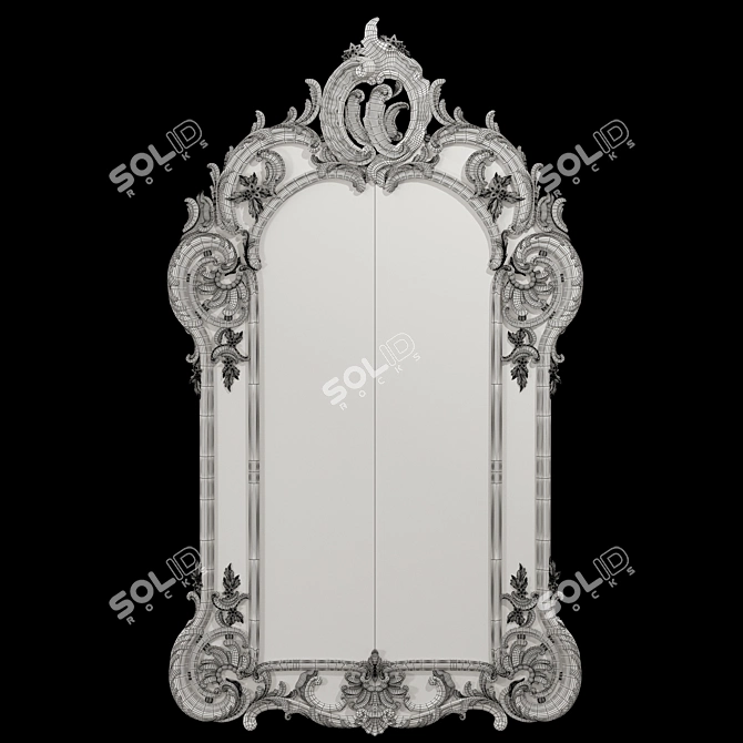 Regal George III-Inspired Mirror 3D model image 3