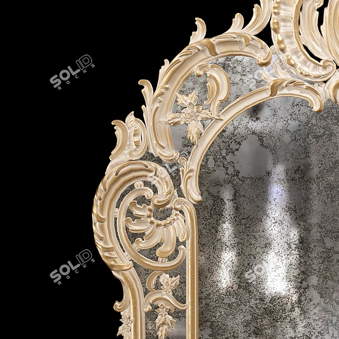 Regal George III-Inspired Mirror 3D model image 4